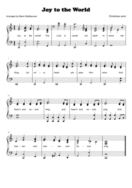 Joy to the World (arr. Mario Stallbaumer)