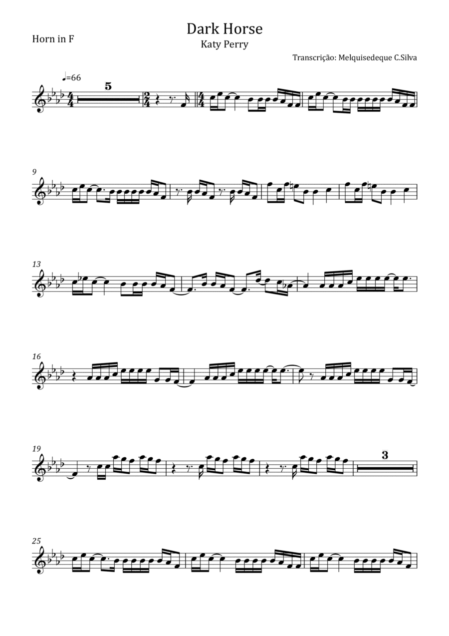 Dark Horse (arr. Melquisedeque C.Silva)