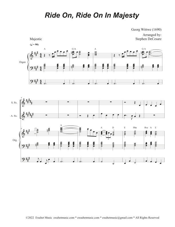 Ride On, Ride On In Majesty (Duet for Soprano and Alto Saxophone) (arr. Stephen DeCesare)