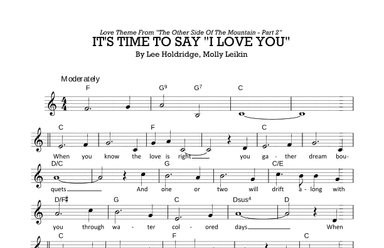 It's Time To Say I Love You (arr. Arby Richter)
