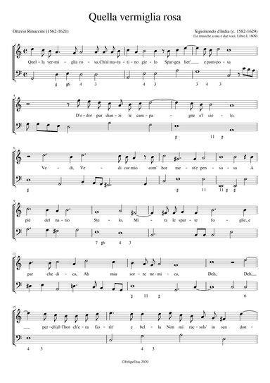 Quella vermiglia rosa (arr. Early Music Scores)