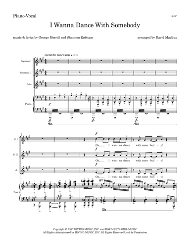 I Wanna Dance With Somebody (arr. David Maddux)