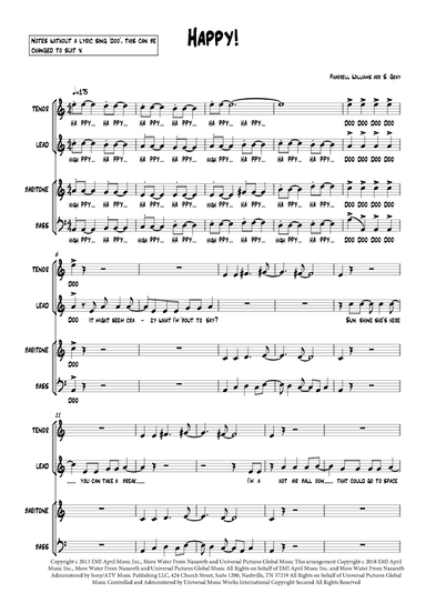Happy (arr. Shelley Gray)