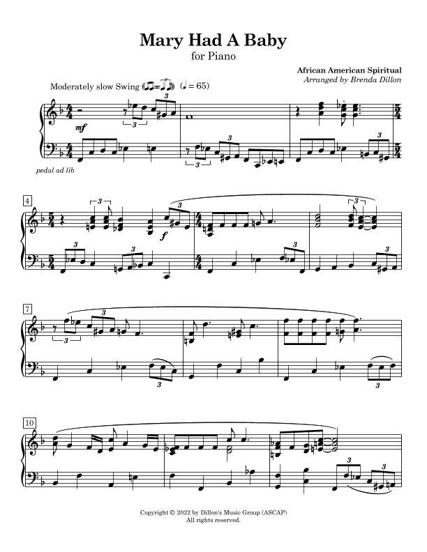Mary Had a Baby (arr. Brenda Dillon)