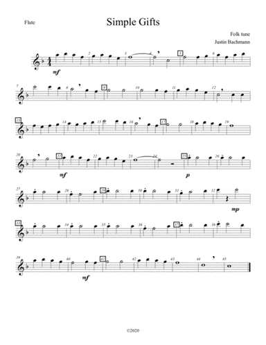 Simple Gifts Trio (Flute) (arr. Justin Bachmann)