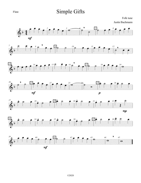 Simple Gifts Trio (Flute) (arr. Justin Bachmann)