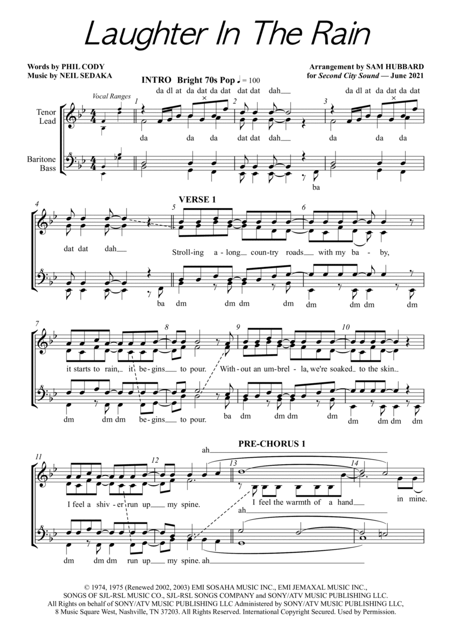 Laughter In The Rain (arr. Sam Hubbard)