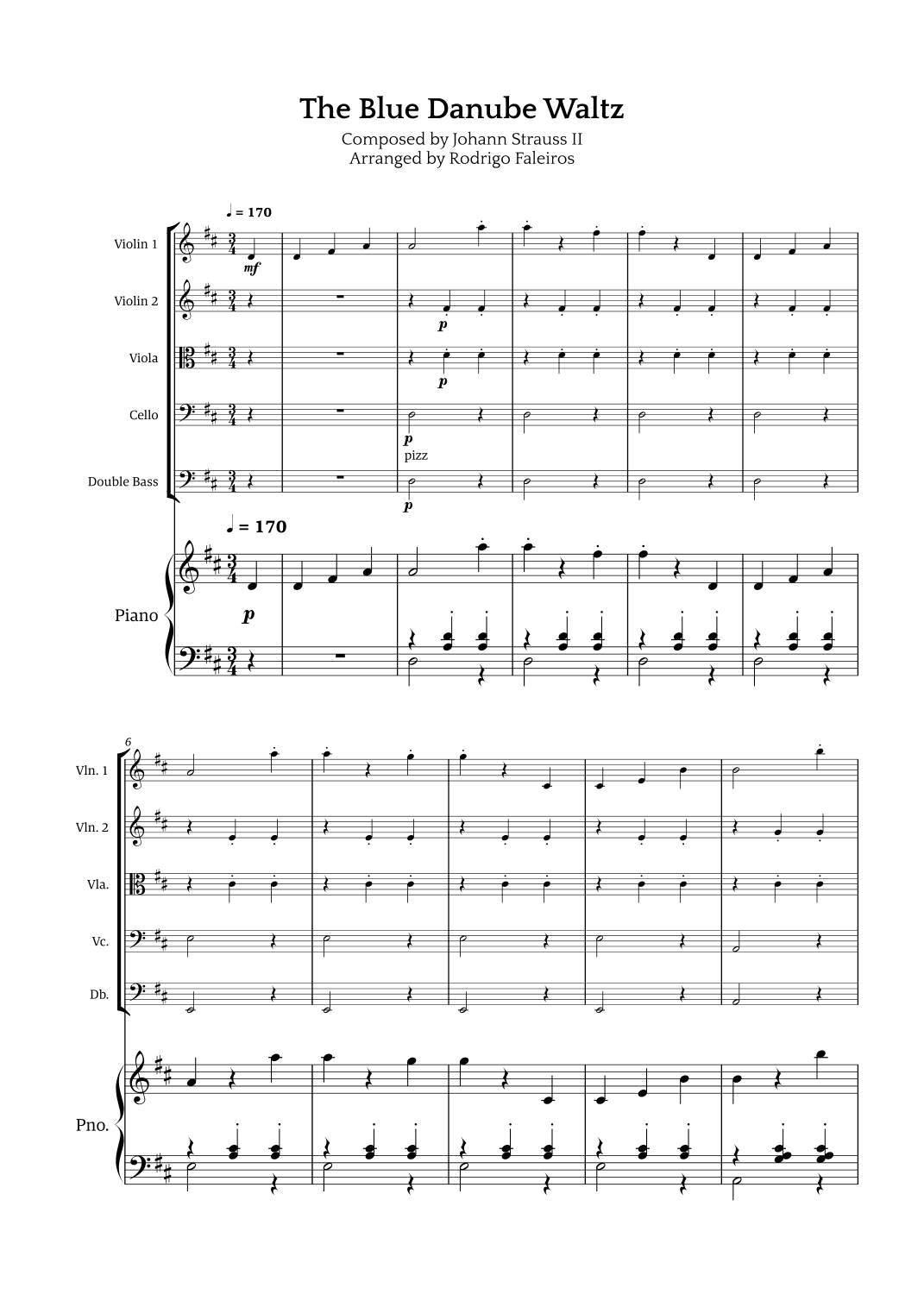 The Blue Danube Waltz (arr. Rodrigo Faleiros)