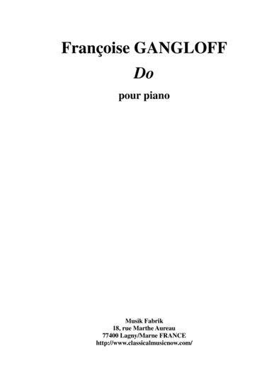 Françoise Gangloff: DO for piano