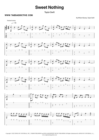 Sweet Nothing (arr. TABS ADDICTIVE - SERGIO MARTIN GUITARRA)