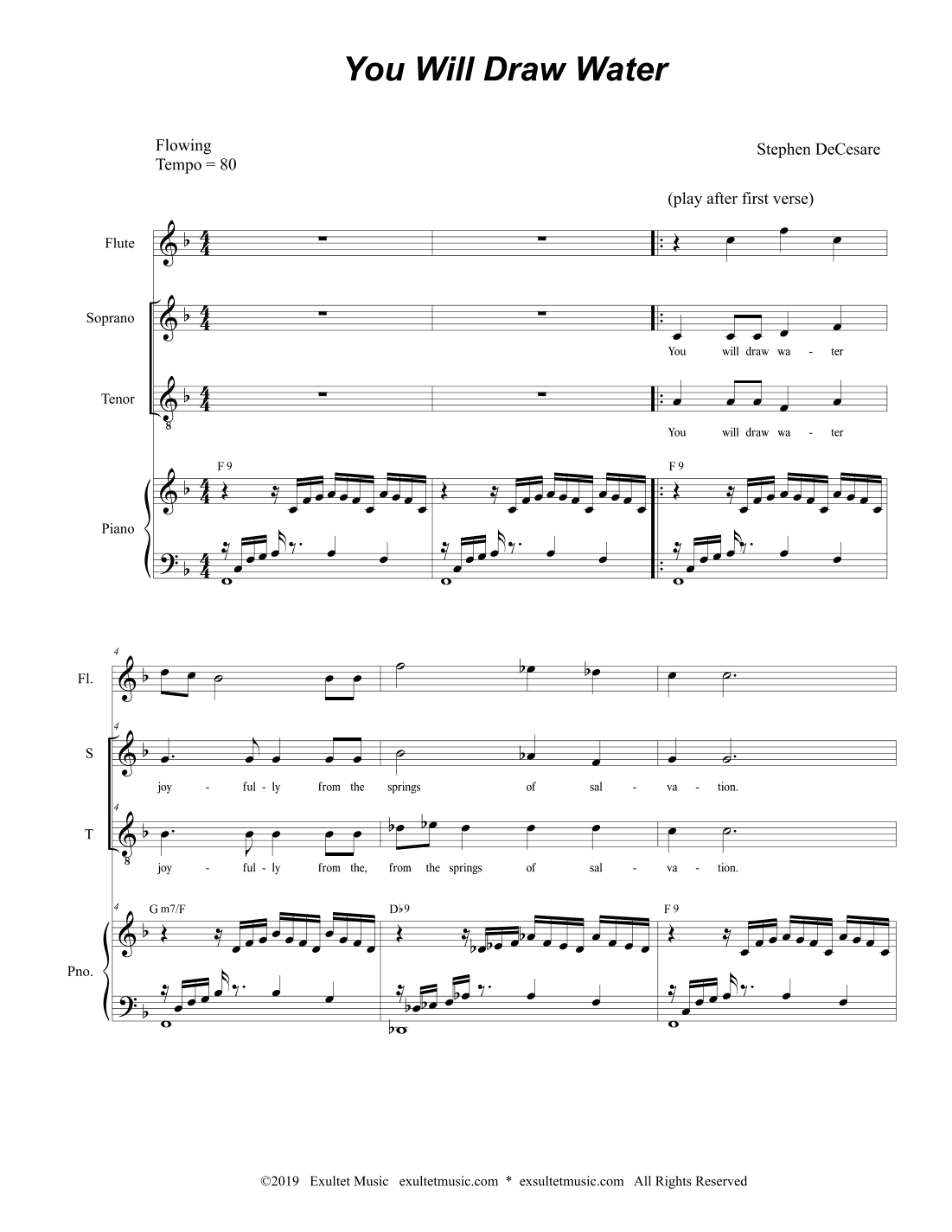 You Will Draw Water (Duet for Soprano and Tenor solo)