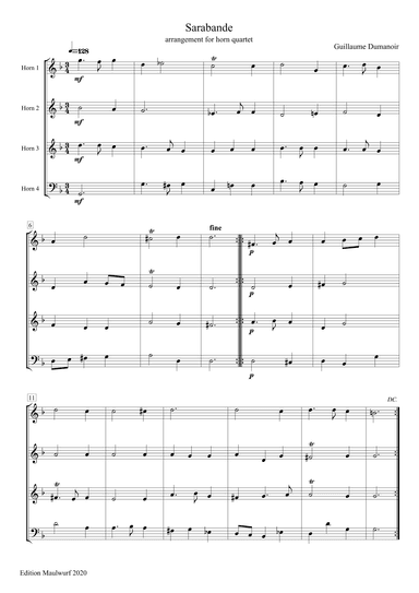 Sarabande (arr. Edition Maulwurf)