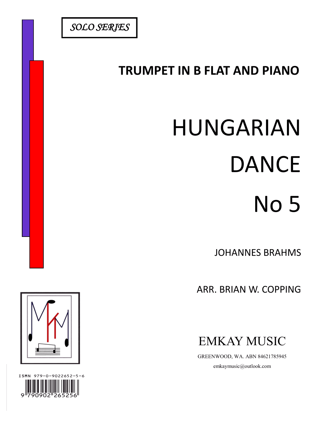 HUNGARIAN DANCE NO5 – TRUMPET & PIANO (arr. EMK Music)