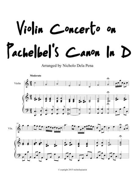 Violin Concerto on Pachelbel's Canon in D (arr. Nicholo Dela Pena)