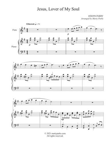 Jesus, Lover of My Soul (Flute-Piano) (arr. Marty Parks)