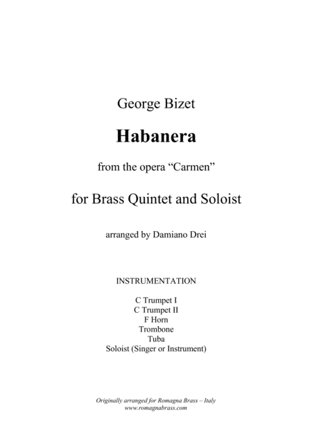 Habanera from Carmen (Brass Quintet and soloist) (arr. Damiano Drei)