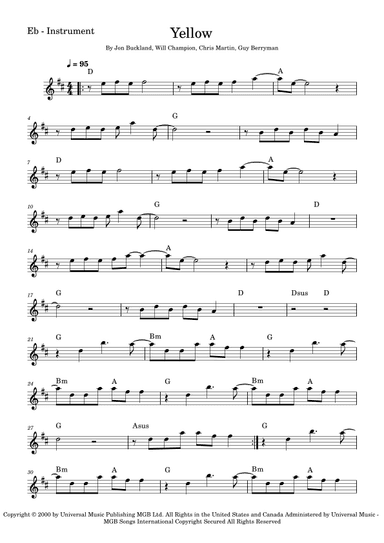 Yellow (arr. Fabio Eduardo de Oliveira)