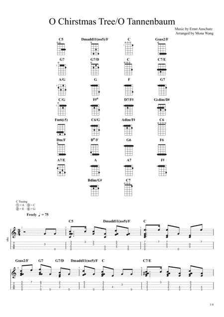 O Chirstmas Tree Fingerstyle Ukulele Solo (arr. Mona Wang)