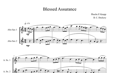 Blessed Assurance (Alto Sax Duet) (arr. B. C. Dockery)