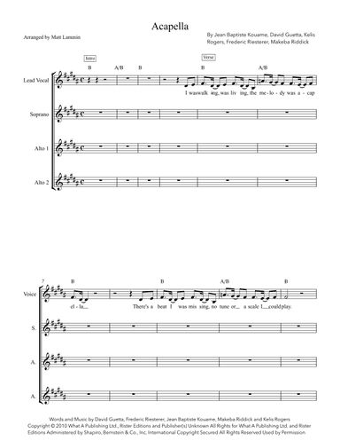 Acapella (arr. Matt Lammin)
