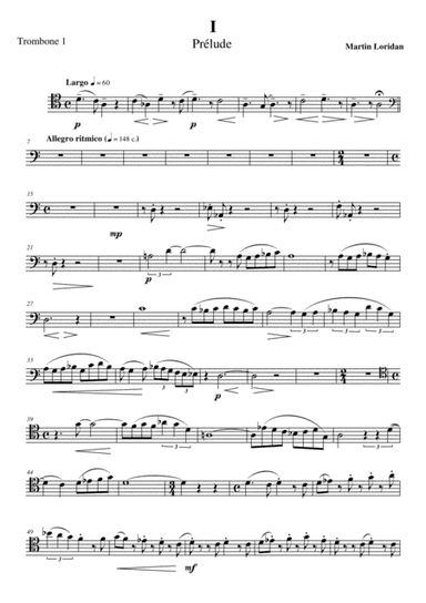 Trombone quartet n°1 "Song of an ancient forest" (2013) - Full Set of Parts