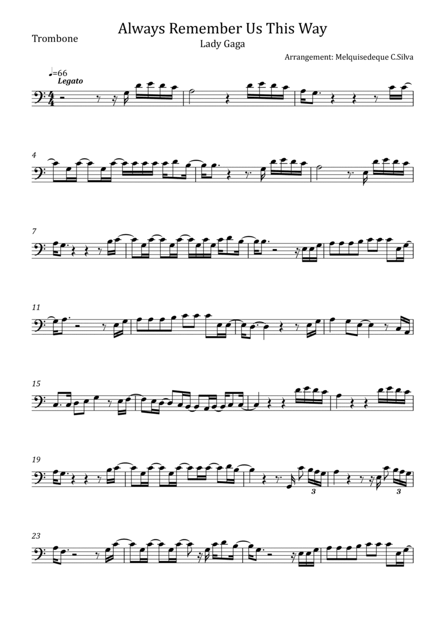 Always Remember Us This Way (arr. Melquisedeque C.Silva)