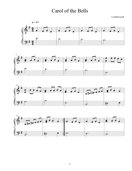 Carol Of The Bells (arr. leamusic)