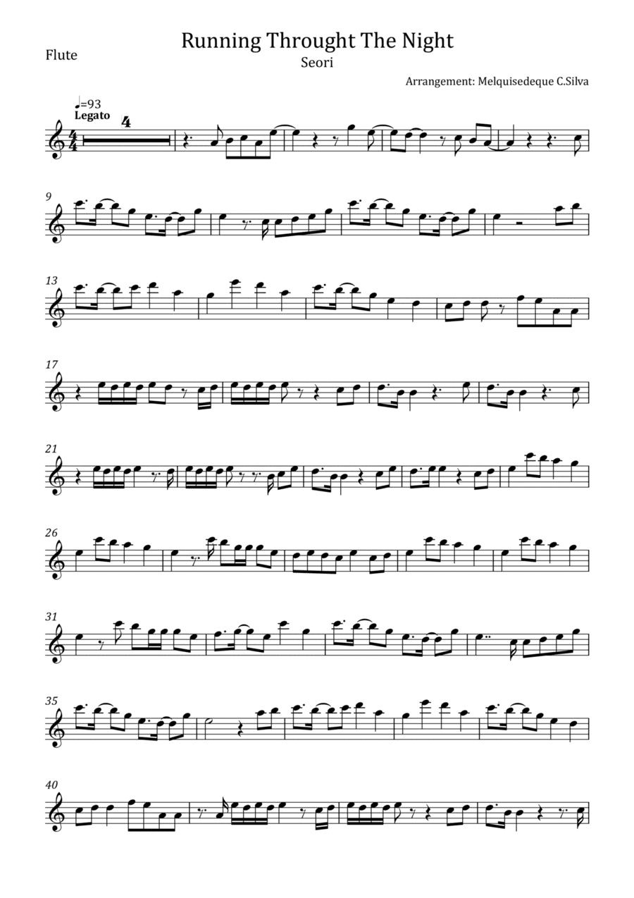 Running Through The Night (arr. Melquisedeque C.Silva)