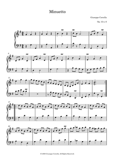 Minuetto Op. 12 No. 6