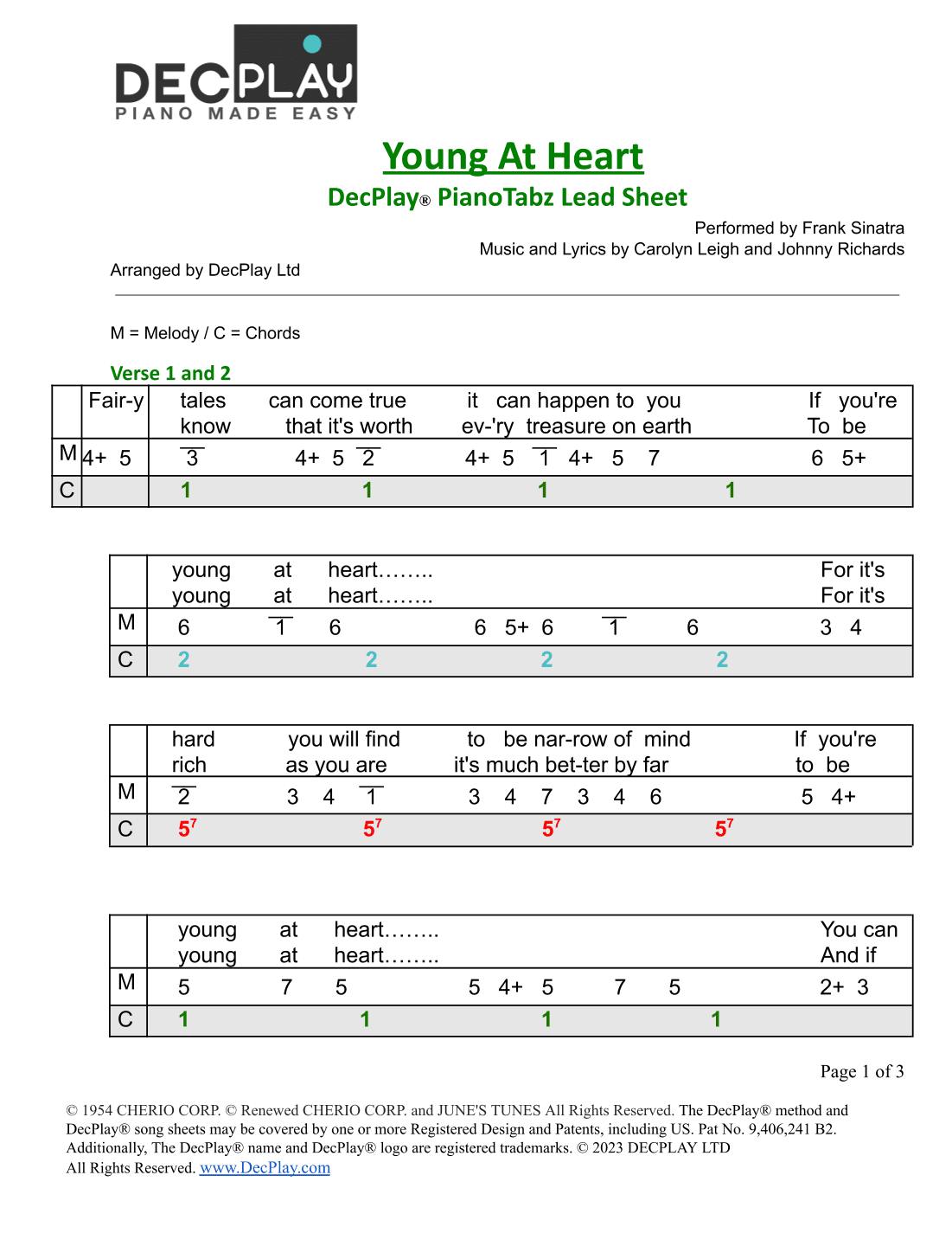 Young At Heart (arr. DecPlay Ltd)