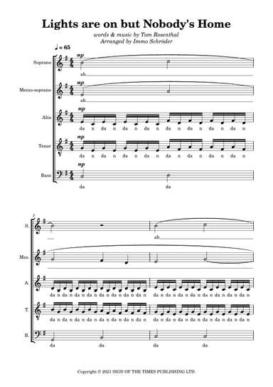 Lights Are On But Nobody's Home (arr. Immo Schröder)