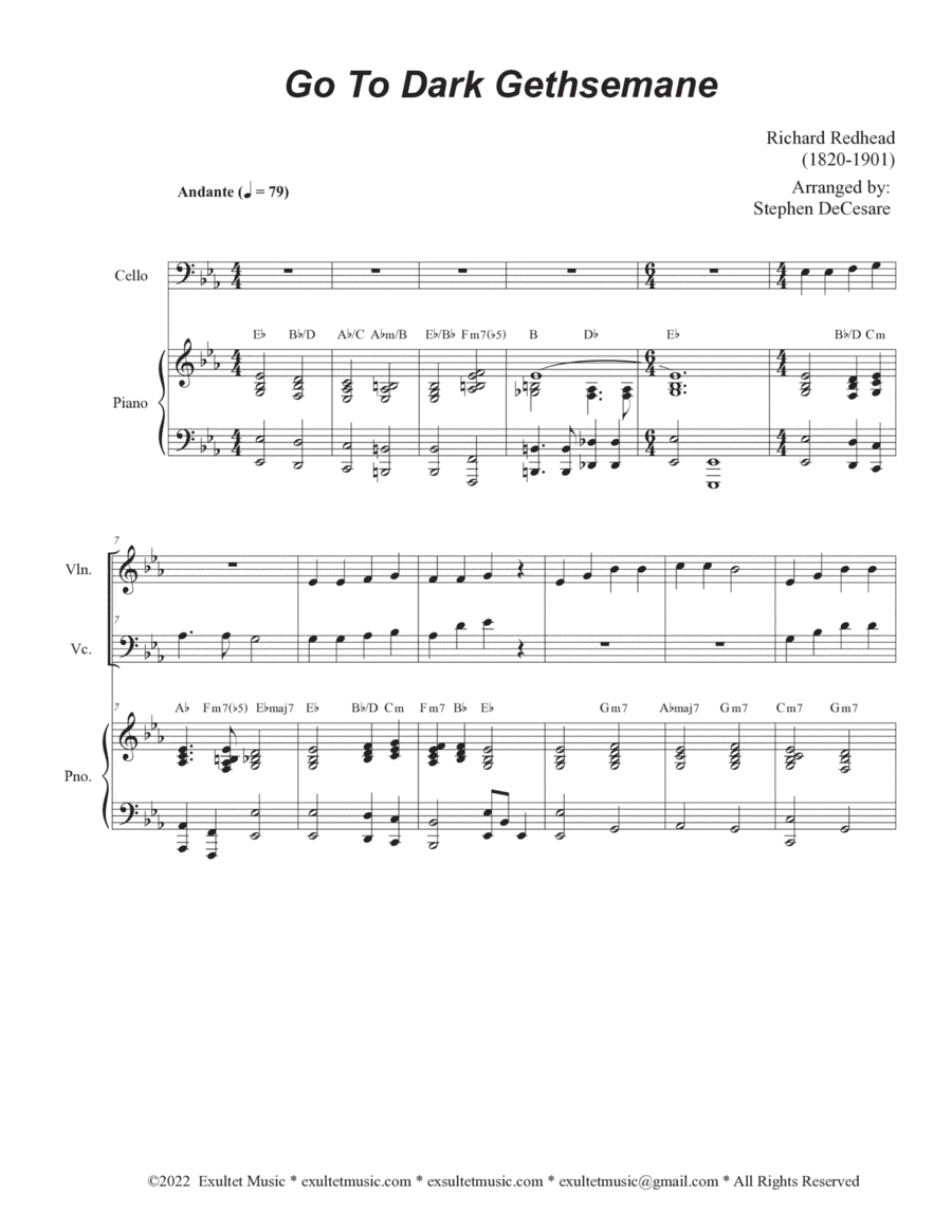 Go To Dark Gethsemane (Duet for Violin and Cello) (arr. Stephen DeCesare)