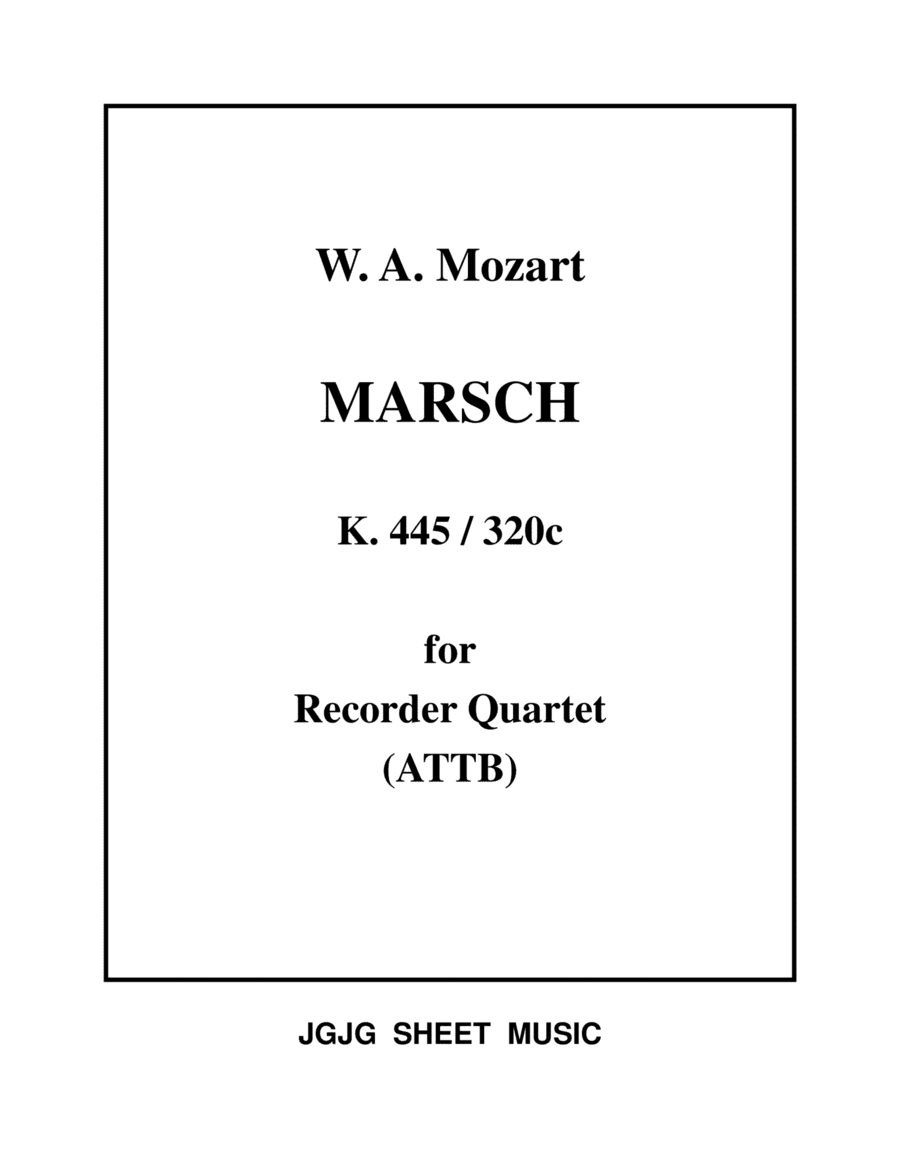 Mozart March for Recorder Quartet (arr. James Grush)