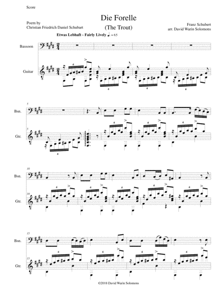 Die Forelle (The Trout) for bassoon and guitar (arr. David Warin Solomons)