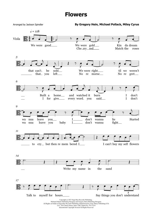 Flowers (arr. Jackson Spindler)