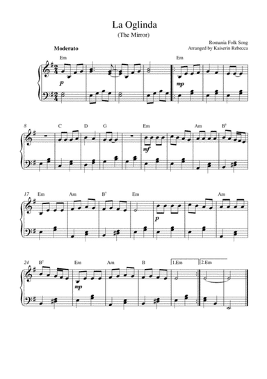 La Oglinda (The Mirror) (arr. Kaiserin Rebecca)