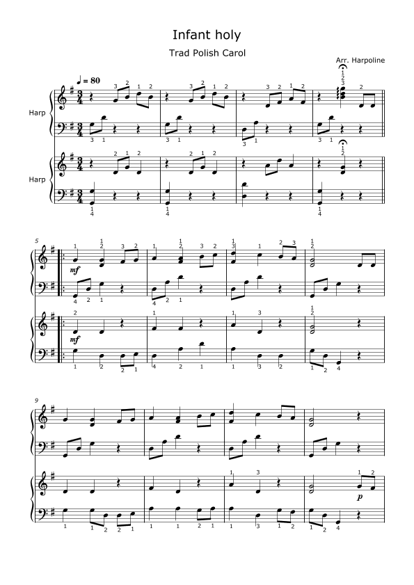 Infant Holy (arr. Harpoline)