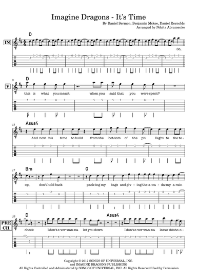 It's Time (arr. Nikita Abramenko)