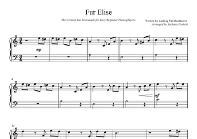 Fur Elise (arr. Zachary Corbett)