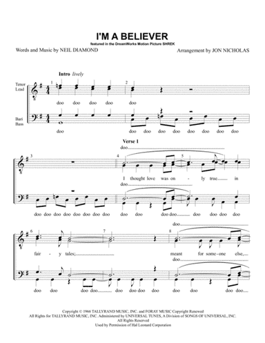 I'm A Believer (arr. Jon Nicholas)