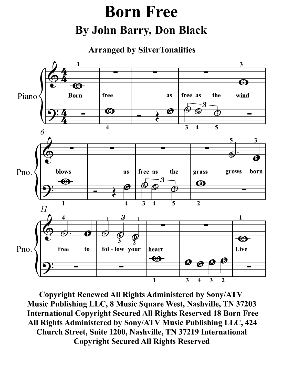 Born Free (arr. SilverTonalities)