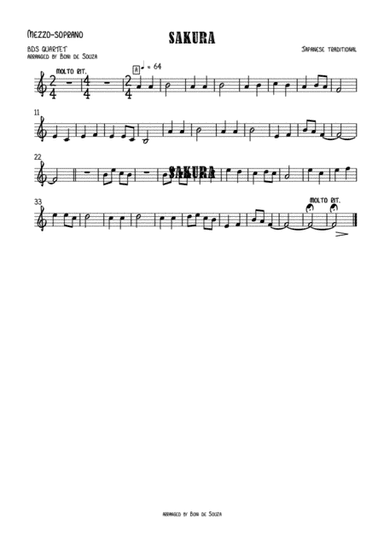 Sakura (traditional Japanese folk tune) (arr. De Souza et Music LLP)