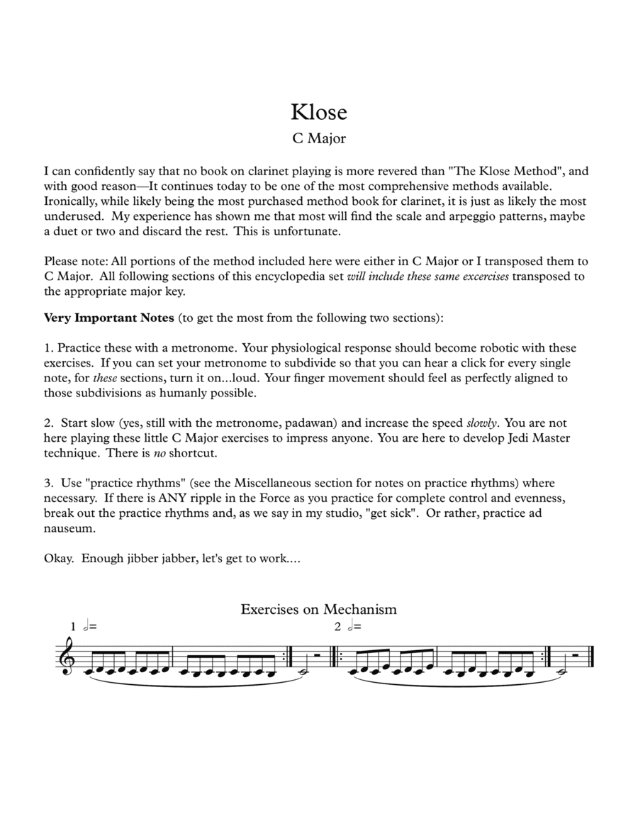 Klose and Kroepsch in C Major (arr. Robert Moody)