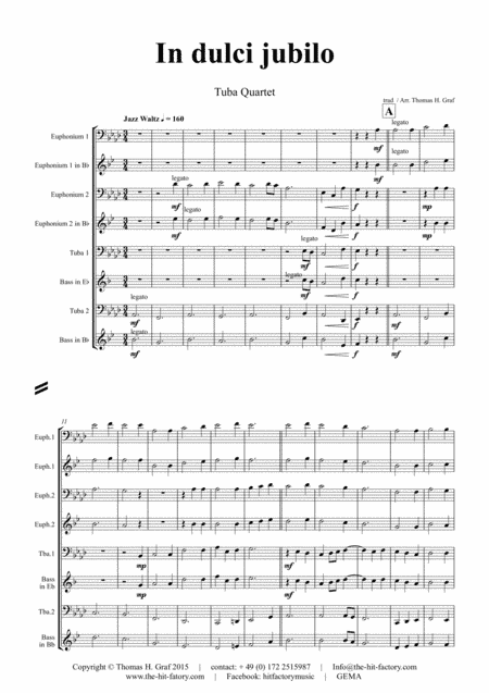 In dulci jubilo - Christmas Song - Jazz Waltz - Tuba Quartet (arr. Thomas H. Graf)