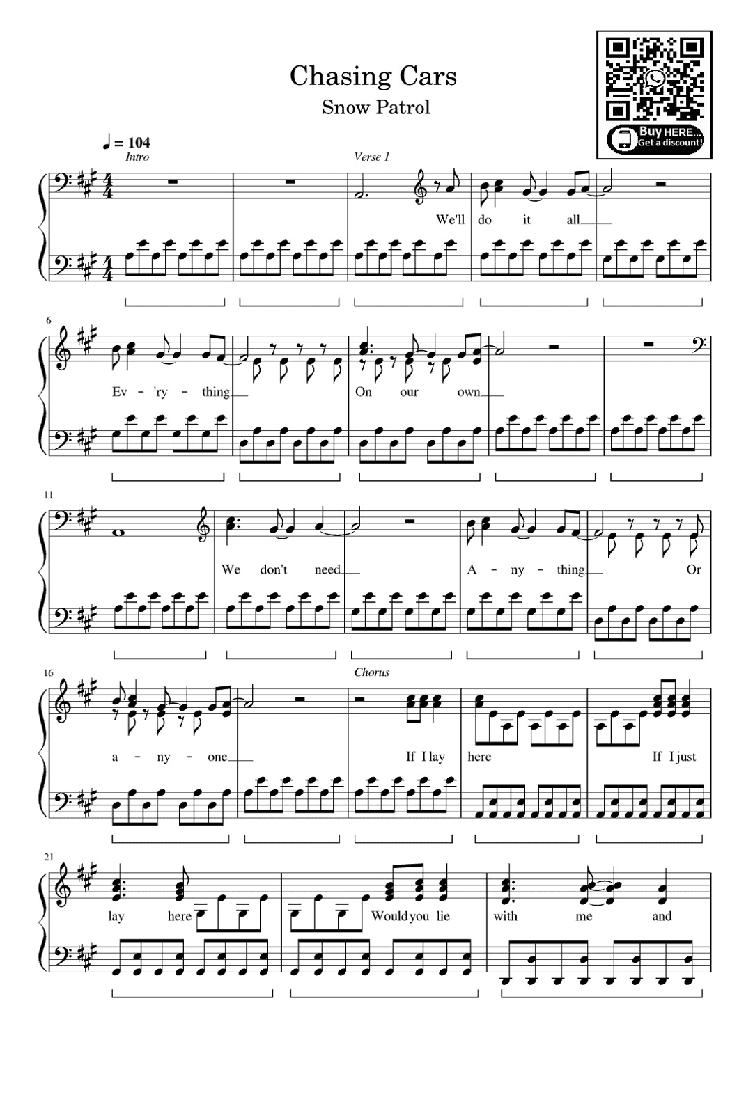 Chasing Cars (arr. eduardo)