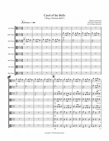 Carol of the Bells (F min) (Viola Octet) (arr. Regis Bookshar)