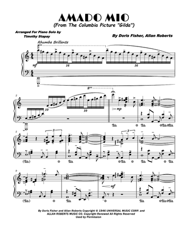 Amado Mio (arr. Timothy Stapay)