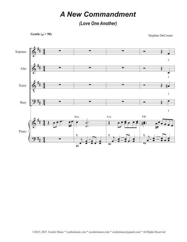 A New Commandment (Love One Another) (Vocal Quartet - (SATB)