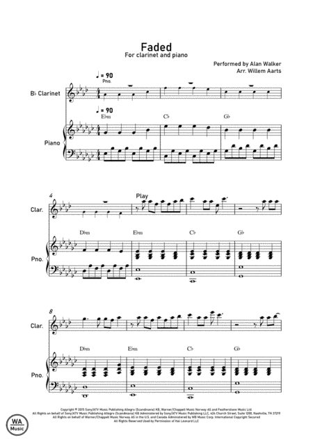 Faded (arr. Willem Aarts)
