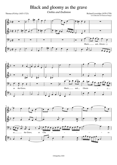 Black and gloomy as the grave (Bass solo) (arr. Early Music Scores)
